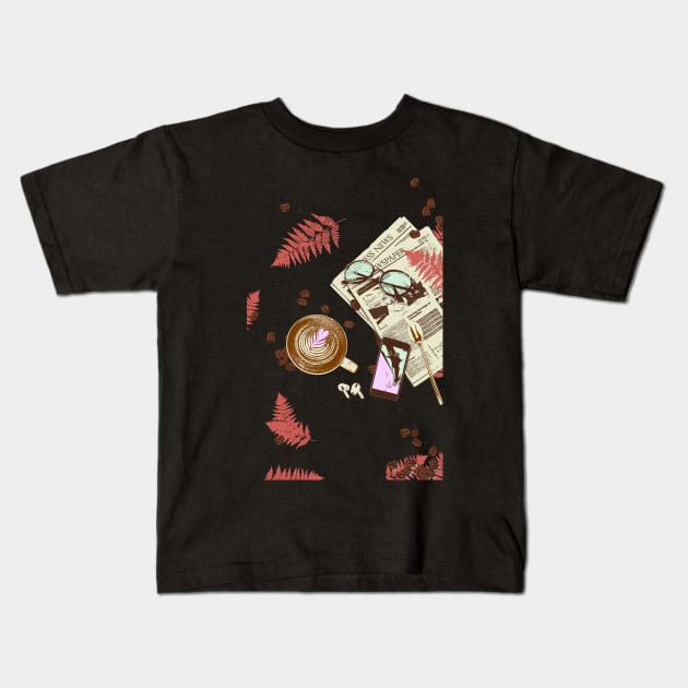 CAFE TABLE Kids T-Shirt by Showdeer